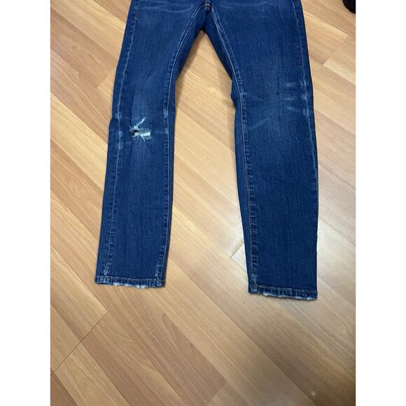 Pilcro Anthropologie Relaxed Straight Fit Jeans Womens Size 26P Distressed - Picture 6 of 15